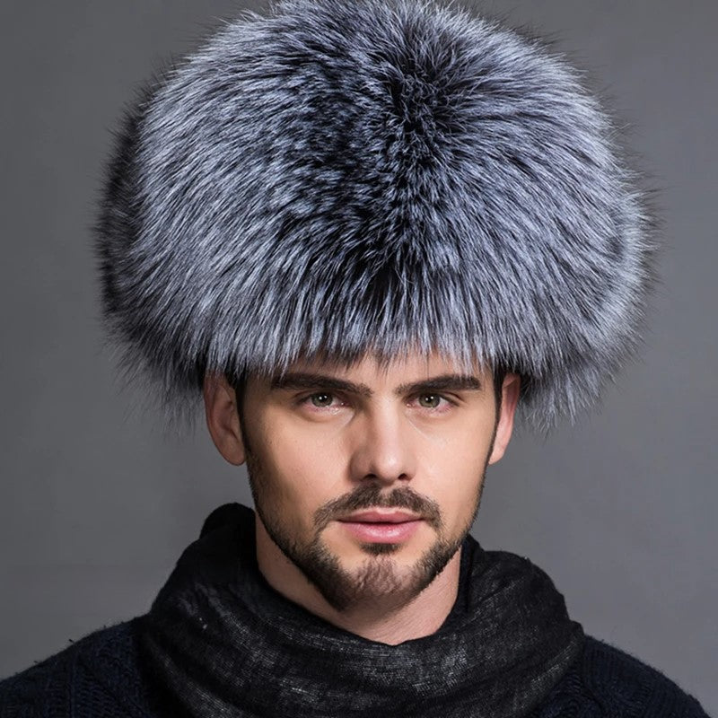 Fox fur male cap