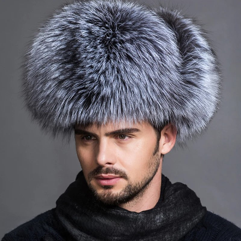 Man grey winter cap