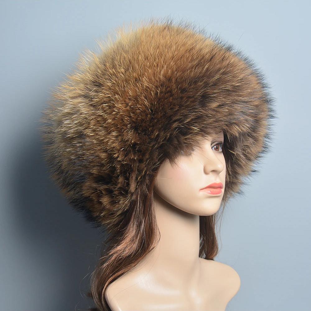 Female fur winter cap