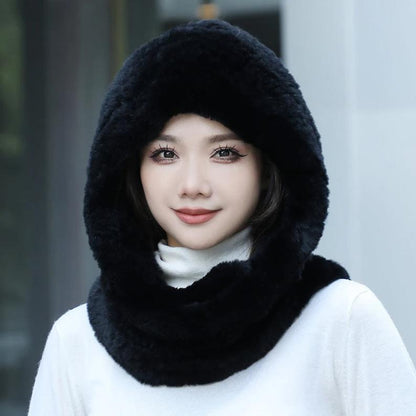 Black female fur collar