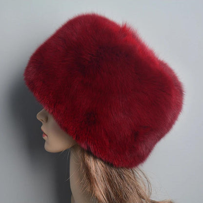 Fur female winter cap