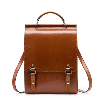 Brown leather retro bag