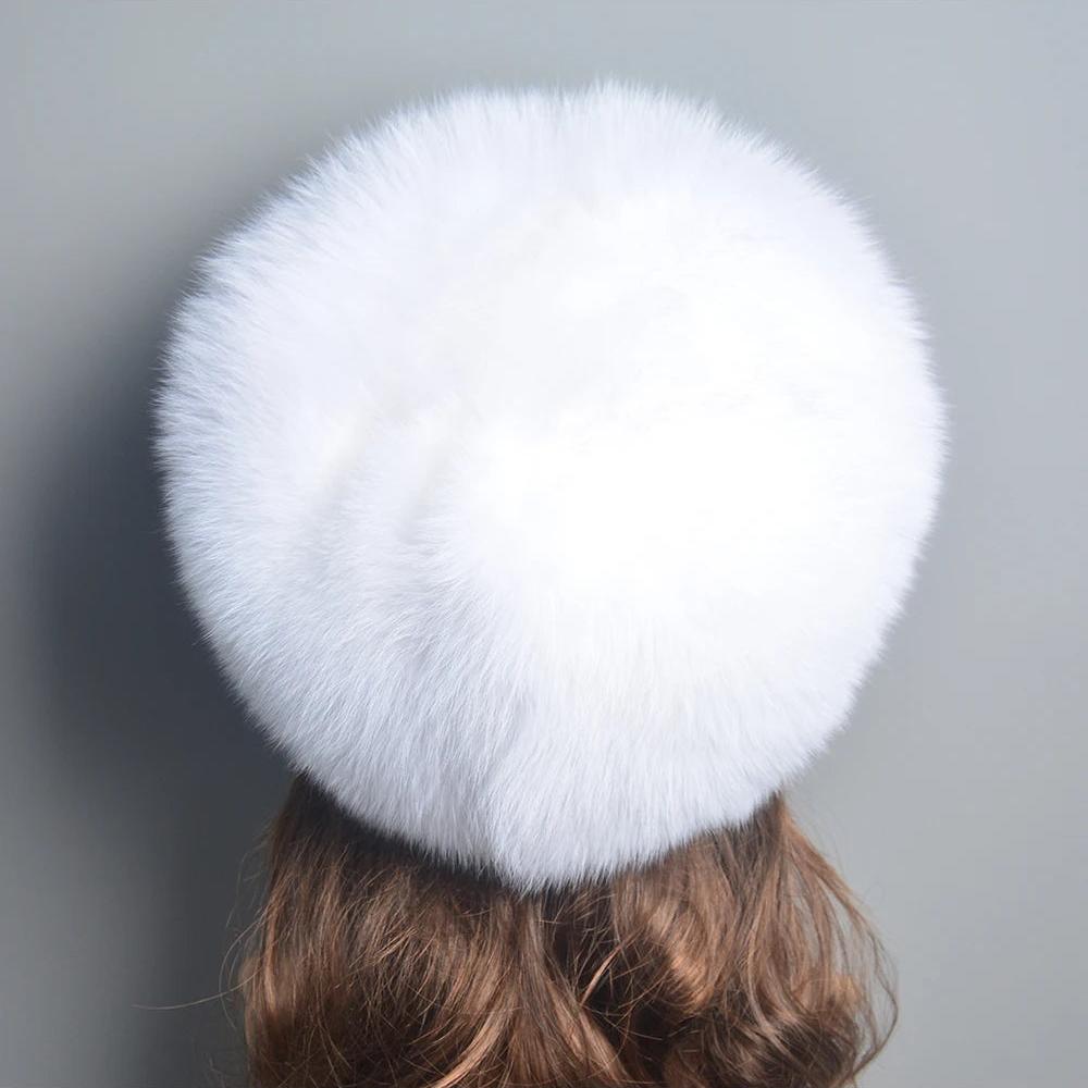 White fur winter cap