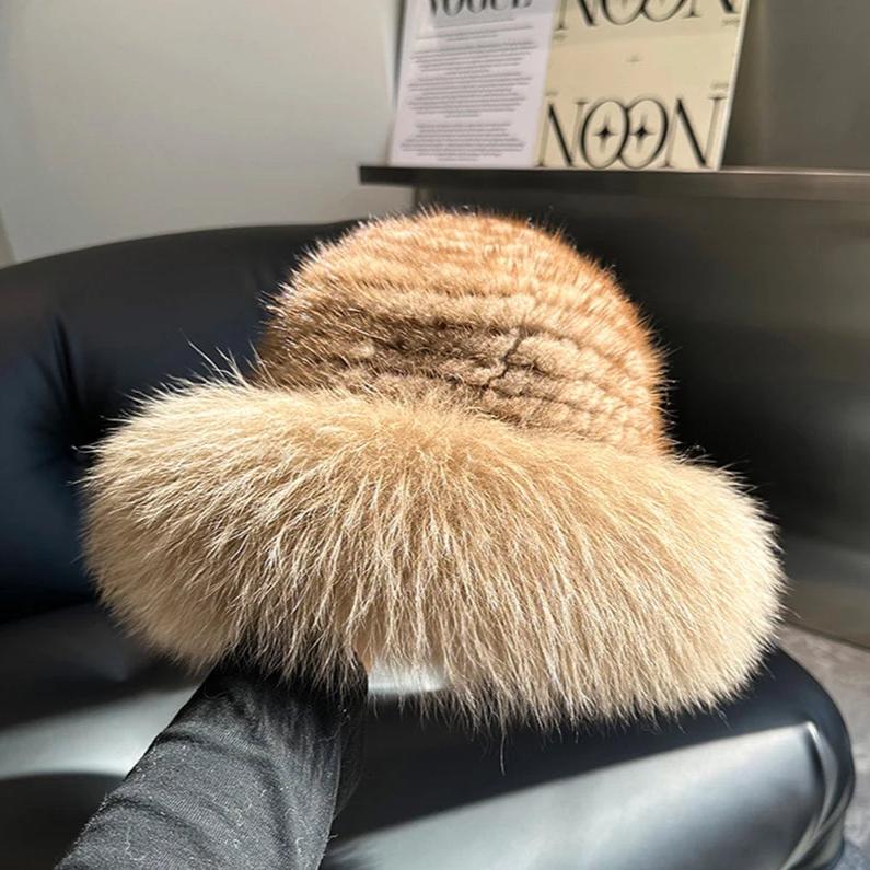 Brown mink fur