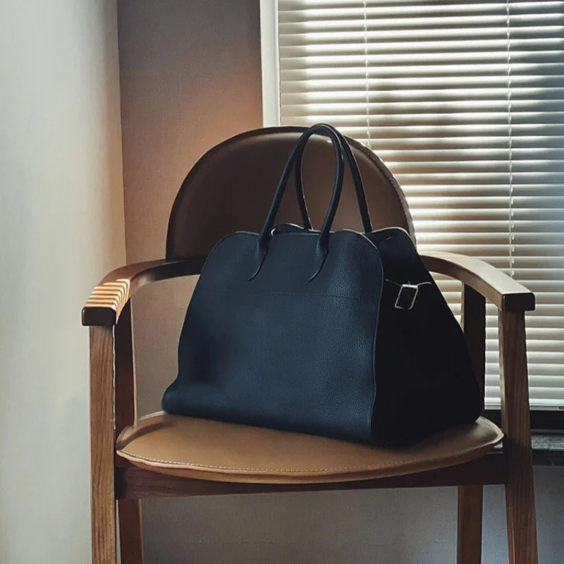 Leather tote bag