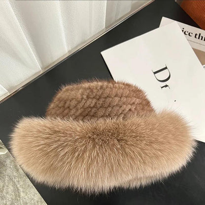 Brown fur hat