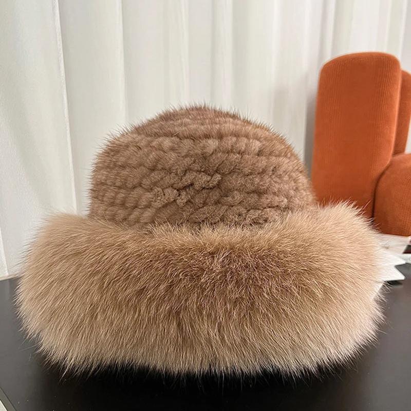 Modern winter fur hat