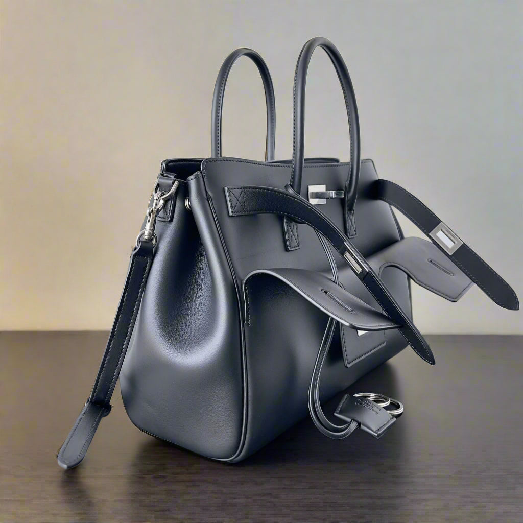 Black leather female bag