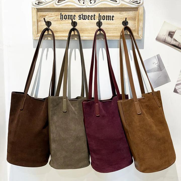 Tall Suede Tote - Darlisette